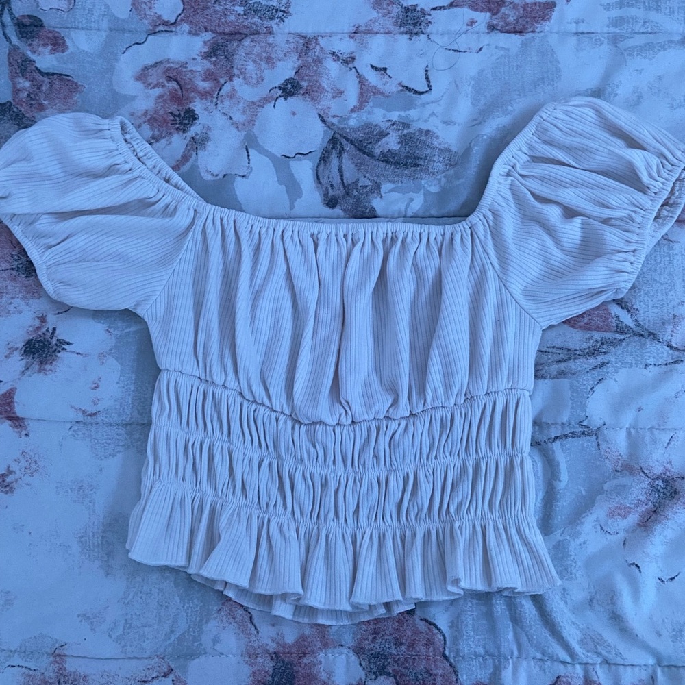 White Ruffled Forever 21 Shirt